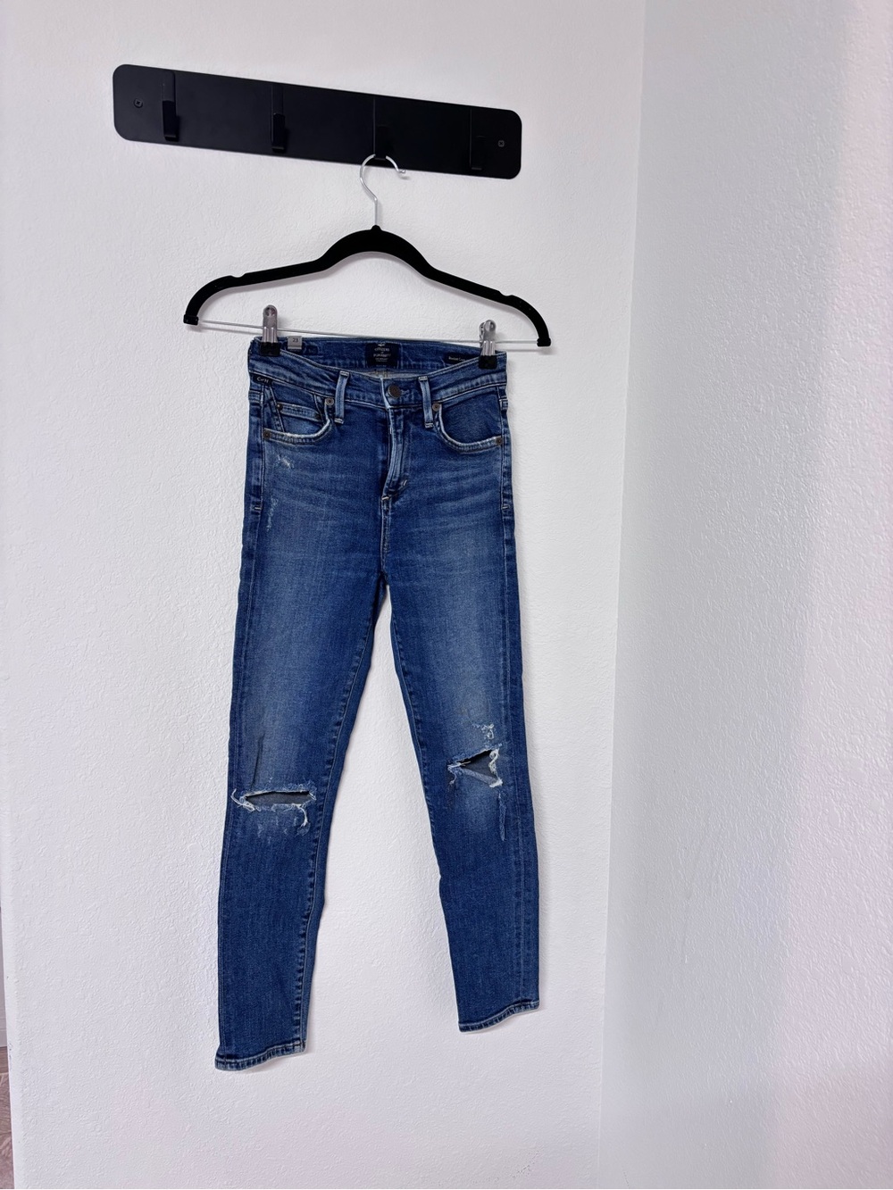 Citizens Of Humanity Blue Distressed Skinny Jeans